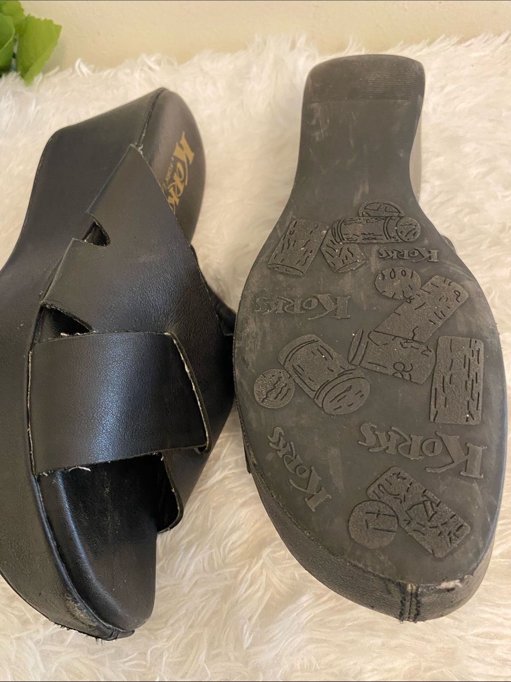 Kork-Ease Black Crossover Slide Wedge Mules - Picture 9 of 13